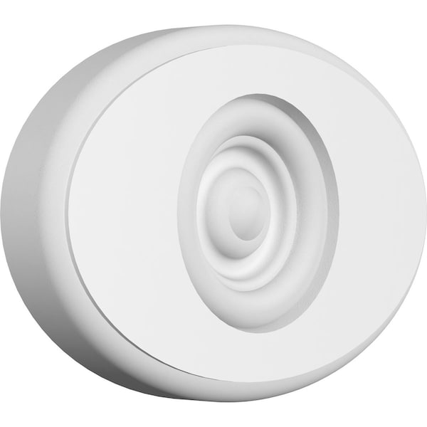 Ekena Millwork Standard Dalton Bullseye Rosette With Rounded Edge, 6"W x 4"H x 3/4"P - ROSP060X040X075DAL04