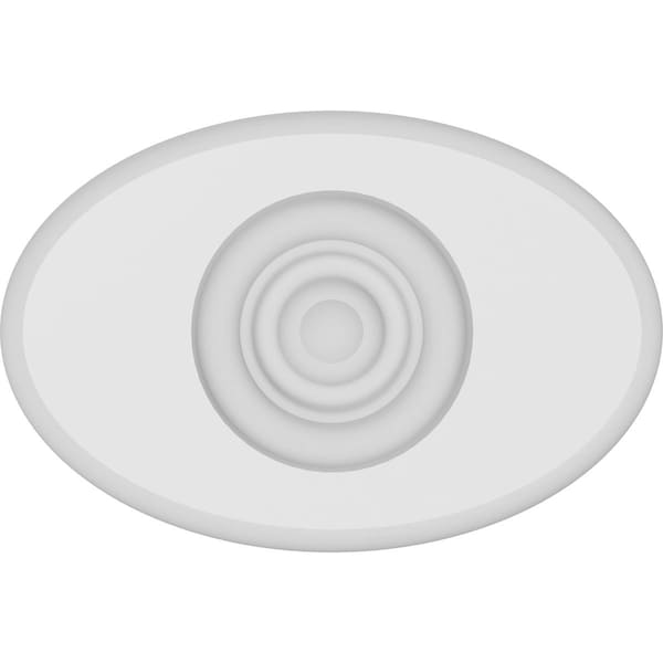 Ekena Millwork Standard Dalton Bullseye Rosette With Rounded Edge, 6"W x 4"H x 3/4"P - ROSP060X040X075DAL04