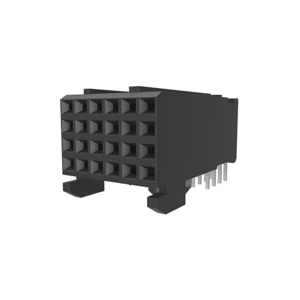 Conector de placa FCI, 24 contactos, 4 hileras, hembra, ángulo recto, paso de 0.079 pulgadas, terminal de soldadura - 89035-102LF