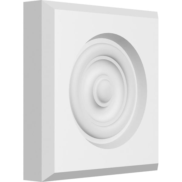 Ekena Millwork Standard Sedgwick Bullseye Rosette with Beveled Edge, 5"W x 5"H x 1"P - ROSP050X050X100SDG03