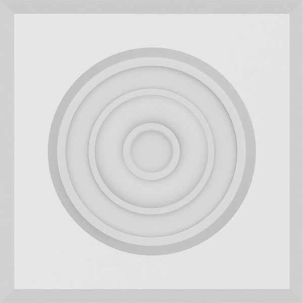 Ekena Millwork Standard Sedgwick Bullseye Rosette with Beveled Edge, 5"W x 5"H x 1"P - ROSP050X050X100SDG03