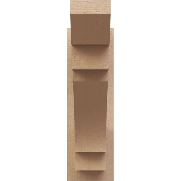 Ekena Millwork 8-in W x 24-in D x 28-in H Merced Slat Rough Cedar Woodgrain TimberThane Outlooker, Primed Tan - OUTUR080X24X28MRC24RCPR