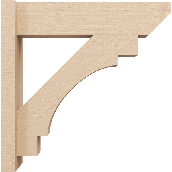 Ekena Millwork 8-in W x 24-in D x 28-in H Merced Slat Rough Cedar Woodgrain TimberThane Outlooker, Primed Tan - OUTUR080X24X28MRC24RCPR