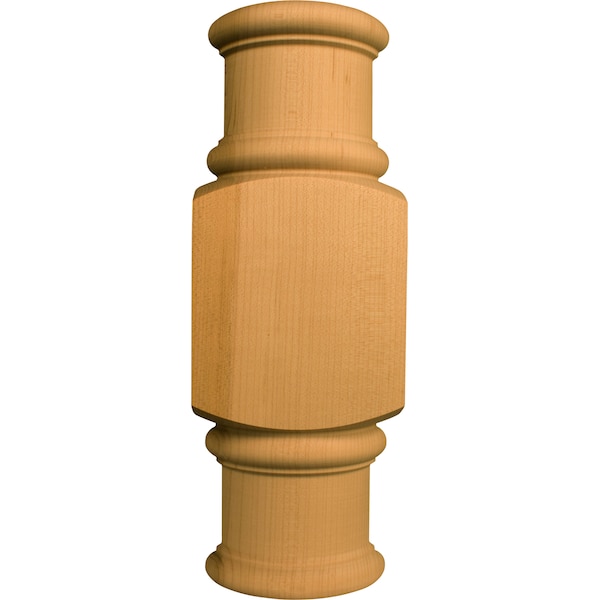 Osborne Wood Products 10 x 3 1/2 x 1 1/4 Lg Half Round Center Plinth with Spool in Alder - 7215A