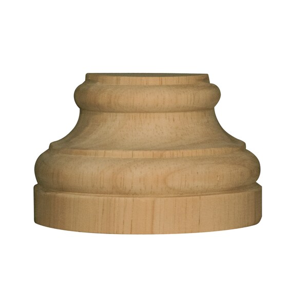 Osborne Wood Products 3 3/4 x 2 3/8 x 1 7/8 Large Traditional Half Round Plinth in Rubberwoo - 892046RW