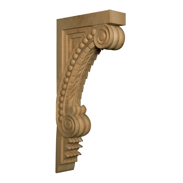 Osborne Wood Products 12 x 1 3/4 x 5 1/2 Narrow Beaded Corbel (Small) in Rubberwood <sma - 892077RW