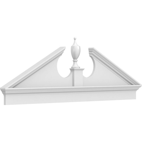 Ekena Millwork Acorn Architectural Grade PVC Combination Pediment, 72"W x 24-7/8"H x 2-3/4"P (Pitch 6/12) - PEDPC072X250ACR00
