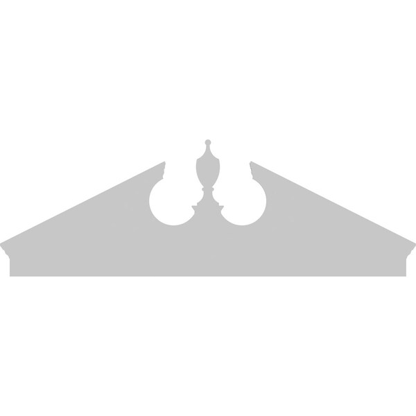 Ekena Millwork Acorn Architectural Grade PVC Combination Pediment, 72"W x 24-7/8"H x 2-3/4"P (Pitch 6/12) - PEDPC072X250ACR00