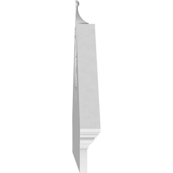Ekena Millwork Acorn Architectural Grade PVC Combination Pediment, 72"W x 24-7/8"H x 2-3/4"P (Pitch 6/12) - PEDPC072X250ACR00