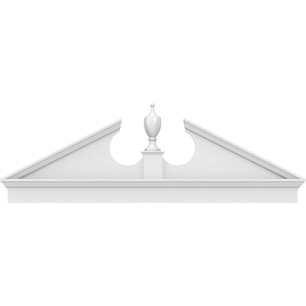 Ekena Millwork Acorn Architectural Grade PVC Combination Pediment, 72"W x 24-7/8"H x 2-3/4"P (Pitch 6/12) - PEDPC072X250ACR00