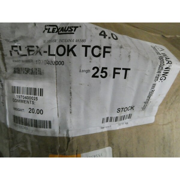Flexaust DUCTING HOSE 4IN 25FT FLEXIBLE TUBE AND HOSE - 1970400000
