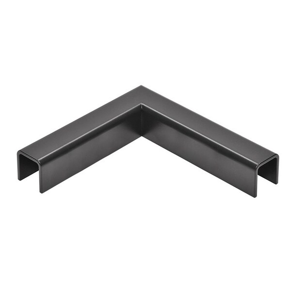 Cr Laurence Matte Black 90 Degree Horizontal Corner for 11 Gauge Low Profile Cap Railings - GRL107HMBL