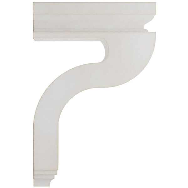 Ekena Millwork 4"W x 8 1/2"D x 13"H Hollow Back Wood Vintage Decor Corbel, Chalk Dust White - CORWD04X08X13HAWH