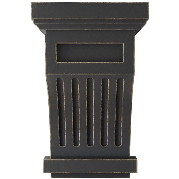 Ekena Millwork 4 1/4"W x 4 1/4"D x 7"H Fluted Wood Vintage Decor Corbel, Black - CORWD04X04X07FLBL