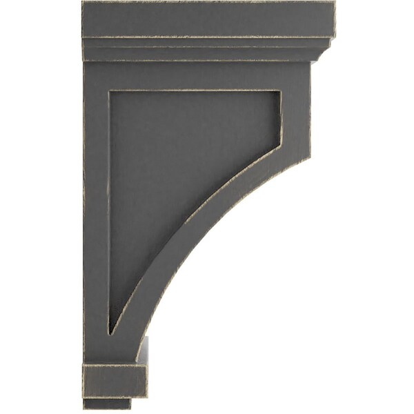 Ekena Millwork 4 1/4"W x 4 1/4"D x 7"H Fluted Wood Vintage Decor Corbel, Black - CORWD04X04X07FLBL