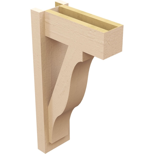 Ekena Millwork 6-in W x 14-in D x 26-in H Funston Block Rough Cedar Woodgrain TimberThane Outlooker, Primed Tan - OUTUR060X14X26FST44RCPR