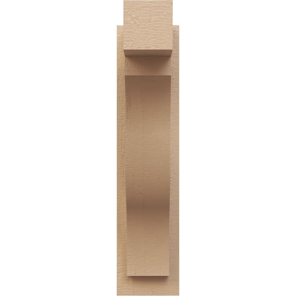 Ekena Millwork 6-in W x 14-in D x 26-in H Funston Block Rough Cedar Woodgrain TimberThane Outlooker, Primed Tan - OUTUR060X14X26FST44RCPR
