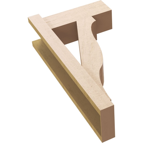 Ekena Millwork 6-in W x 14-in D x 26-in H Funston Block Rough Cedar Woodgrain TimberThane Outlooker, Primed Tan - OUTUR060X14X26FST44RCPR