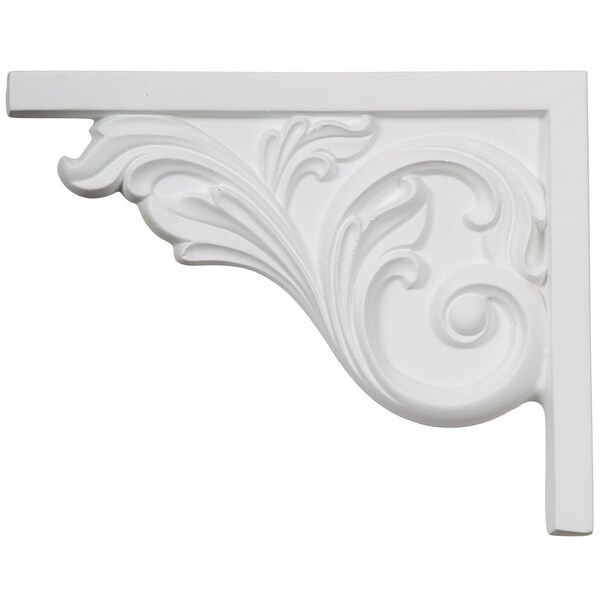 Ekena Millwork 8 3/4"W x 7 5/8"H x 5/8"D Bremen Acanthus Stair Bracket, Left - SB08X05BR-L