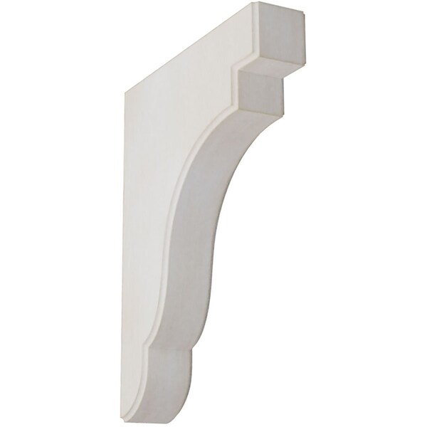 Ekena Millwork 1 3/4"W x 8 1/2"D x 11"H Bedford Wood Vintage Decor Bracket, Chalk Dust White - BKTWD02X09X11BEWH