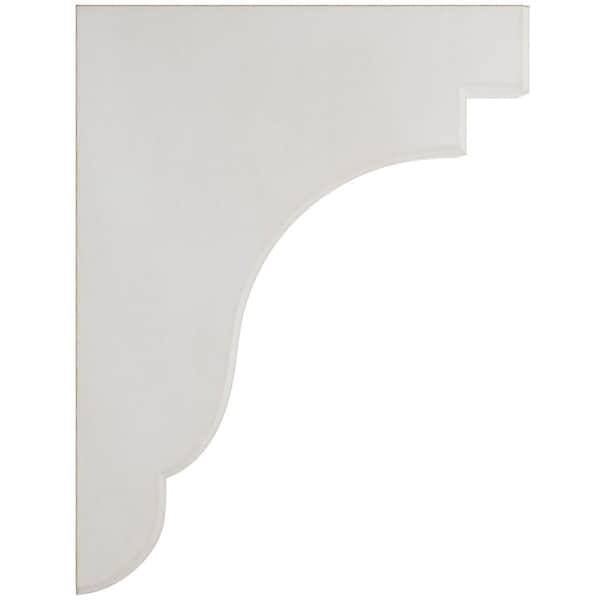 Ekena Millwork 1 3/4"W x 8 1/2"D x 11"H Bedford Wood Vintage Decor Bracket, Chalk Dust White - BKTWD02X09X11BEWH