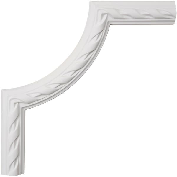 Ekena Millwork 12"W x 12"H x 3/4"P Reeded Acanthus Leaf Panel Moulding Corner (matches moulding PML01X00JA) - PML12X12JA