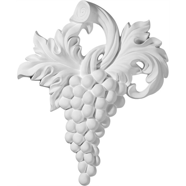 Ekena Millwork 10 5/8"W  x 13 3/8"H x 1 5/8"P Large Grape Bunch Center Onlay - ONL10X13X02GR
