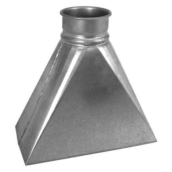 Nordfab Round Router Hood, 5 in Duct Dia, Galvanized Steel, 20 ga GA, 12 in W, 12" L, 6 in H - 8010004384