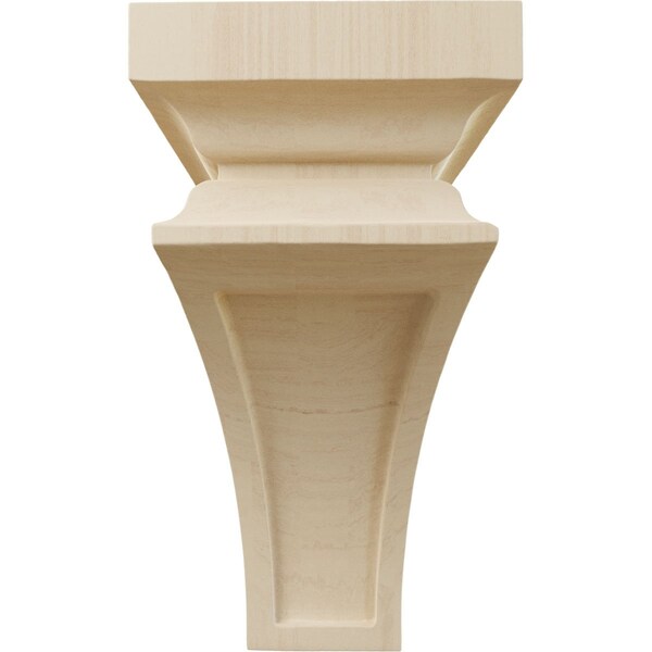 Ekena Millwork 4"W x 4 3/4"D x 8"H Small Nevio Wood Corbel, Rubberwood - CORW04X04X08NERW