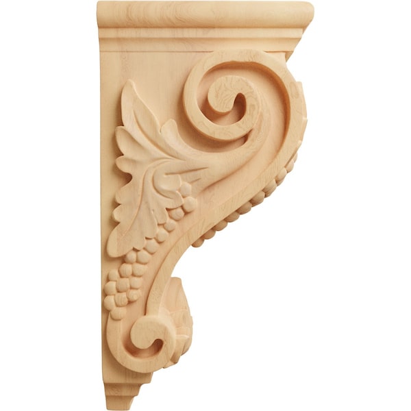 Ekena Millwork 5"W x 7"D x 14"H Large Grape Corbel, Red Oak - CORW05X07X14GRRO