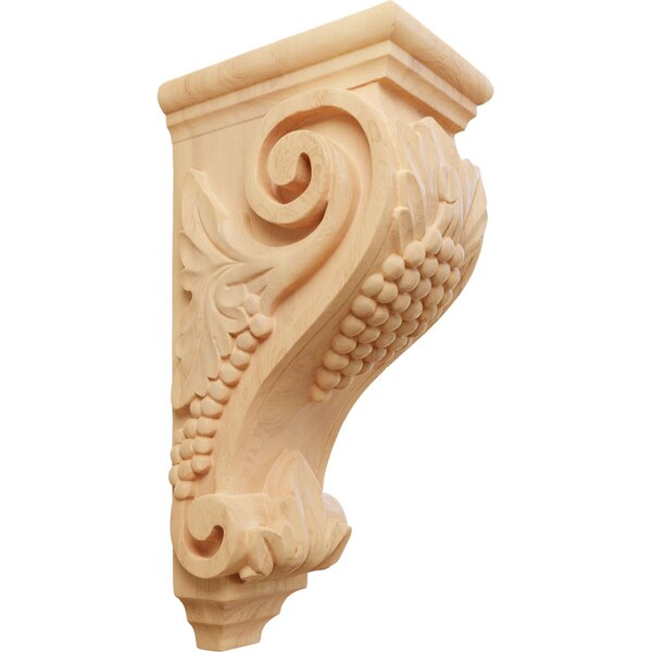 Ekena Millwork 5"W x 7"D x 14"H Large Grape Corbel, Red Oak - CORW05X07X14GRRO