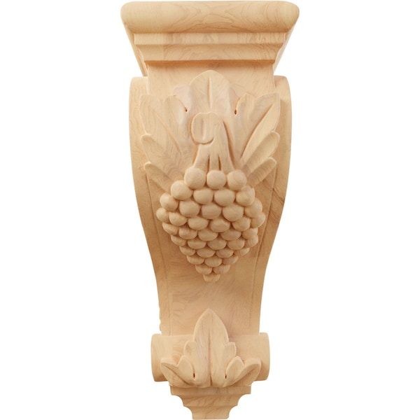 Ekena Millwork 5"W x 7"D x 14"H Large Grape Corbel, Red Oak - CORW05X07X14GRRO
