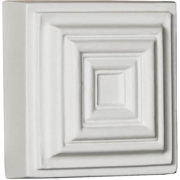 Ekena Millwork 4 1/8"W x 4 1/8"H x 1 1/4"P Leandros Rosette - ROS03X03LE