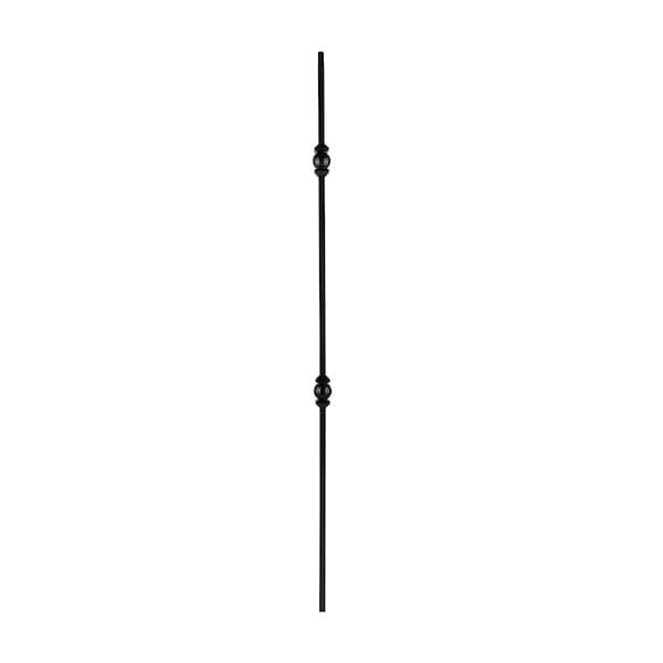 Nuvo Iron in Square x 44in Long Black Steel Interior Balusters - Double Ball and Sphere, 12PK - SQI2BS-12MP