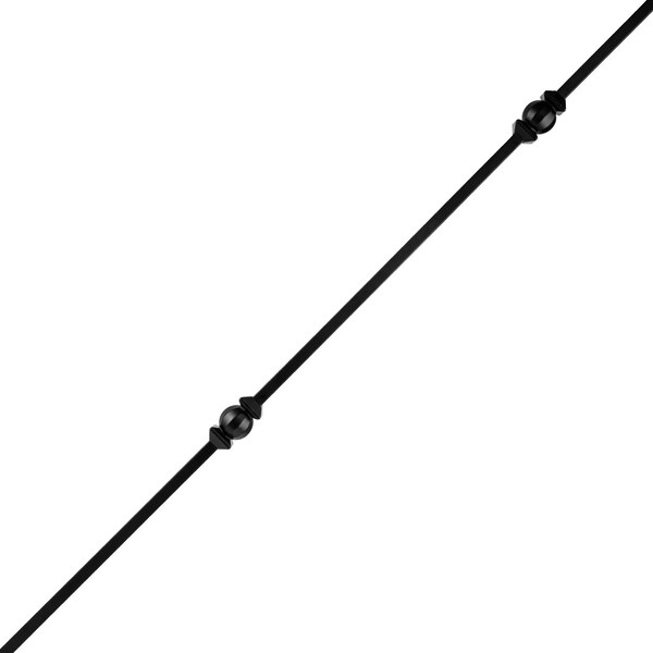 Nuvo Iron in Square x 44in Long Black Steel Interior Balusters - Double Ball and Sphere, 12PK - SQI2BS-12MP