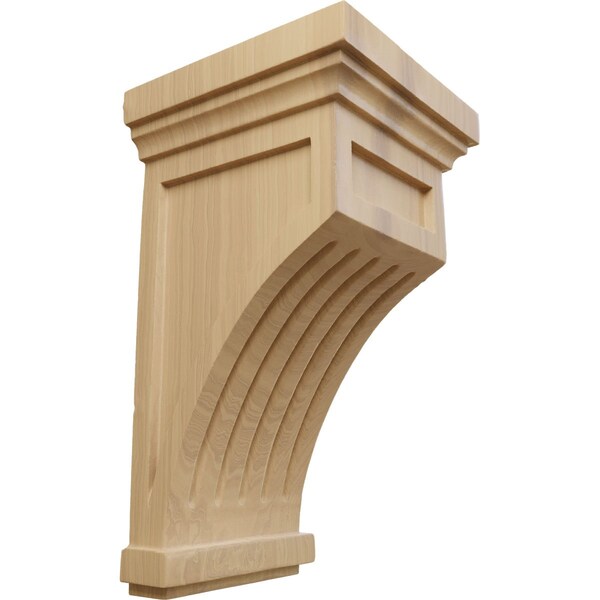 Ekena Millwork 5 1/2"W x 5 1/2"D x 10"H Fluted Mission Corbel, Cherry - COR05X05X10FLCH