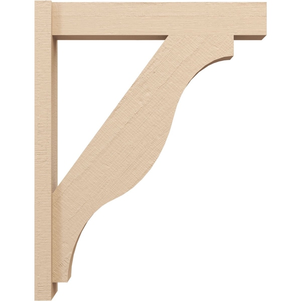 Ekena Millwork 6-in W x 28-in D x 36-in H Funston Block Rough Cedar Woodgrain TimberThane Outlooker, Primed Tan - OUTUR060X28X36FST44RCPR