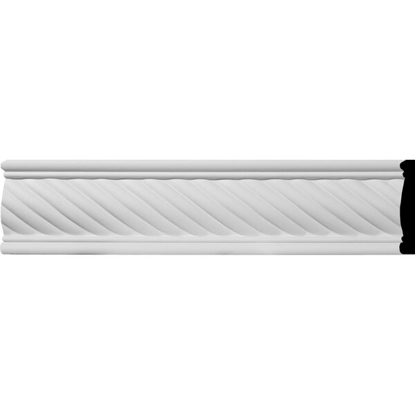 Ekena Millwork SAMPLE - 3"H x 5/8"P x 12"L Diana Rope Chair Rail Moulding - SAMPLE-MLD03X00DI