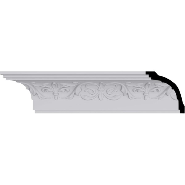 Ekena Millwork 3 1/4"H x 3 1/2"P x 4 5/8"F x 94 1/2"L Fleur-de-lis Crown Moulding - MLD03X03X04FL