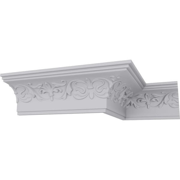 Ekena Millwork 3 1/4"H x 3 1/2"P x 4 5/8"F x 94 1/2"L Fleur-de-lis Crown Moulding - MLD03X03X04FL