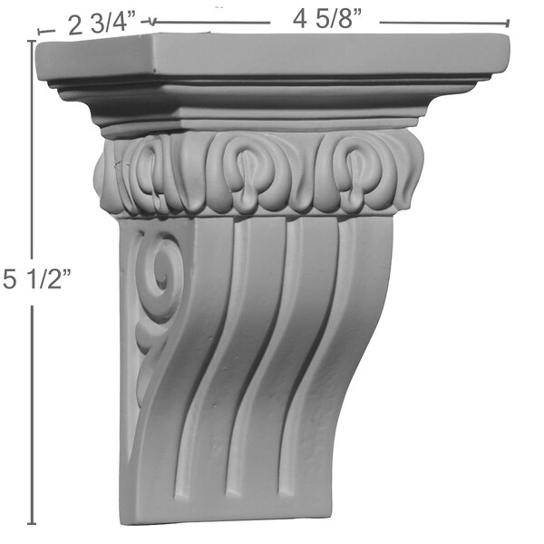 Ekena Millwork 4 5/8"W x 2 3/4"D x 5 1/2"H Dublin Corbel - COR05X02X05DU