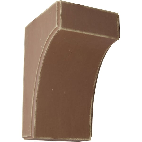 Ekena Millwork 3 1/2"W x 4"D x 6"H Clarksville Wood Vintage Decor Bracket, Weathered Brown - BKTWD04X04X06CVBR