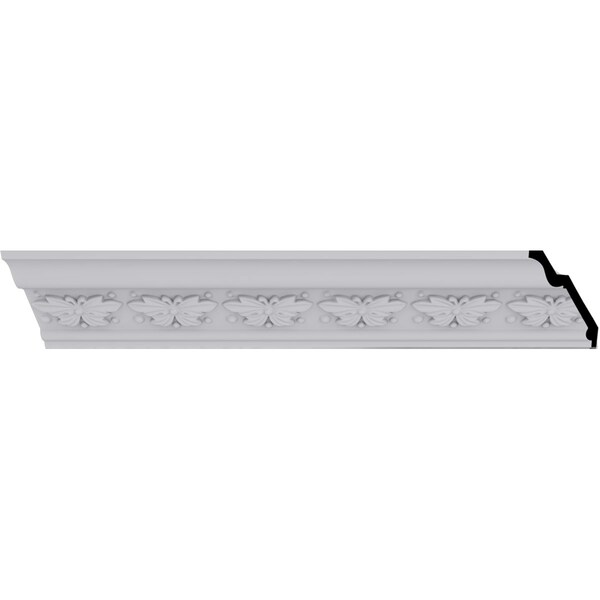Ekena Millwork 2 1/2"H x 2 1/2"P x 3 5/8"F x 94 1/2"L, (2 1/2" Repeat), Butterfly Crown Moulding - MLD02X02X03BT