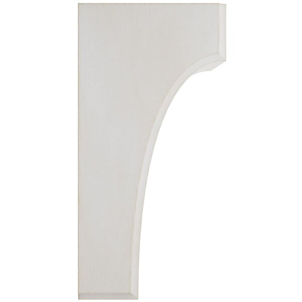 Ekena Millwork 5 1/4"W x 4"D x 8"H Clarksville Wood Vintage Decor Bracket, Chalk Dust White - BKTWD05X04X08CVWH