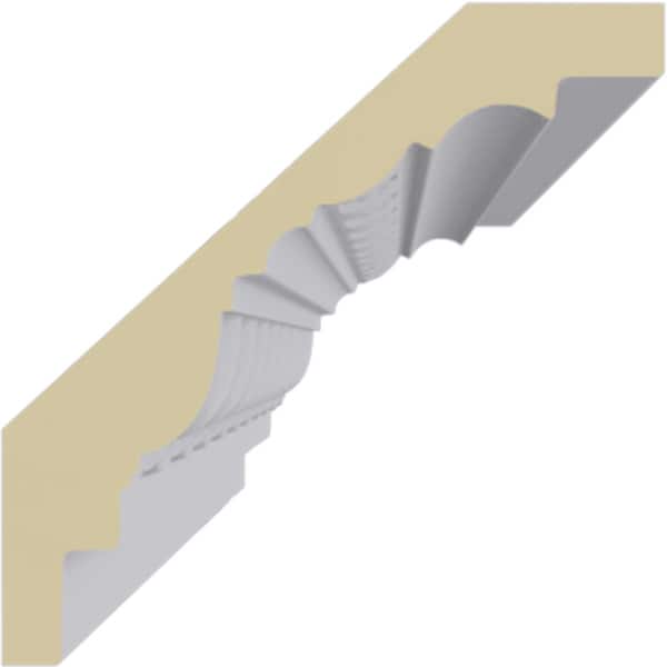 Ekena Millwork 3"H x 3"P x 4 1/4"F x 94 1/2"L, (1 7/8" Repeat) Jackson Egg & Dart with Rope Crown Moulding - MLD03X03X04JA