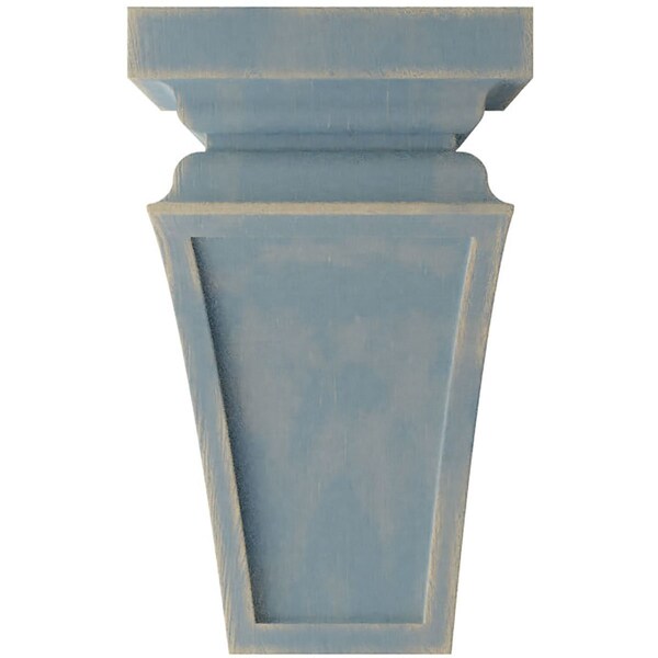 Ekena Millwork 3 1/2"W x 3 3/4"D x 6"H Mini Nevio Wood Vintage Decor Corbel, Driftwood Blue - CORWD03X03X06NEBU
