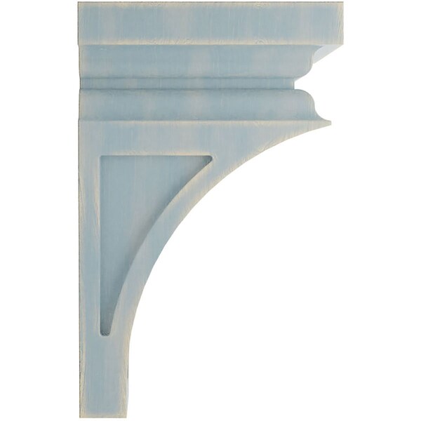 Ekena Millwork 3 1/2"W x 3 3/4"D x 6"H Mini Nevio Wood Vintage Decor Corbel, Driftwood Blue - CORWD03X03X06NEBU