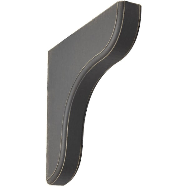 Ekena Millwork 1 3/4"W x 10 1/2"D x 10 1/2"H Eaton Wood Vintage Decor Bracket, Black - BKTWD02X11X11EABL