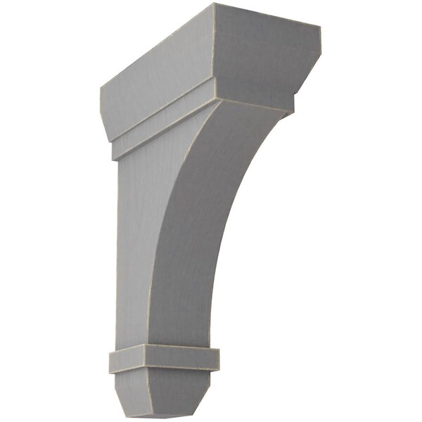 Ekena Millwork 2 1/4"W x 5"D x 7"H Stockport Wood Vintage Decor Bracket, Pebble Grey - BKTWD02X05X07STPG