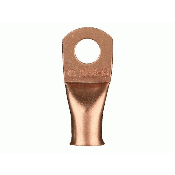 Terminal de anillo de cobre sin aislante calibre 1/0 de 3/8 pulgadas, paquete de 5 - CUR1038